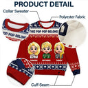 Gift For Grandpa,Funny,Christmas - This Grandpa Belongs To Grandkids Pixel Art - Personalized Unisex Ugly Sweater