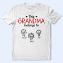 Gift For Father,Gift For Grandpa,Grandpa - Grandkids,Happy,Non-Eng,Icon,Proud - This Grandad Belongs To Kid Stick Figures - Personalised T Shirt