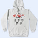 Gift For Father,Gift For Grandpa,Grandpa - Grandkids,Happy,Non-Eng,Icon,Proud - This Grandad Belongs To Kid Stick Figures - Personalised T Shirt