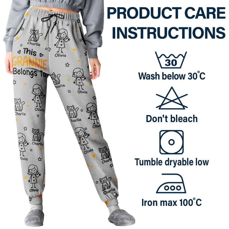 Gift For Grandpa,Gift For Kids,Gift For Father,Happy - This Grandpa Dad Belongs To Kids Pet - Personalized Pajama Pants