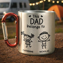 Happy,Gift For Grandpa,Gift For Grandma,Gift For Grandparents - This Grandpa Grandpa Belongs To Stick Figures - Personalized Carabiner Mug