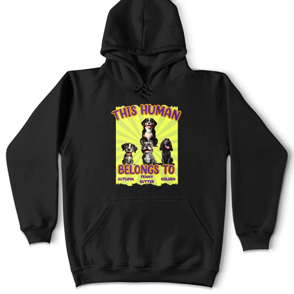 Dog Lovers, Dog Mom, Dog Dad, Pet Lovers, Pet Mom, Pet Dad, Happy - This Human Belongs To 3D Effect Dog - Personalized T Shirt