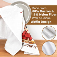Humorous, Gift For Yourself, Cooking, Vector - This Is My Happy Place Don't Ruin It - Personalized Kitchen Towel