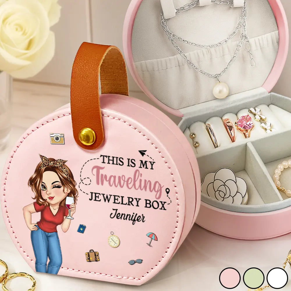 Gift For Yourself,Travel,Gift For Women,Summer,Happy - This Is My Traveling Jewelry Box - Personalized Jewelry Box With Handle