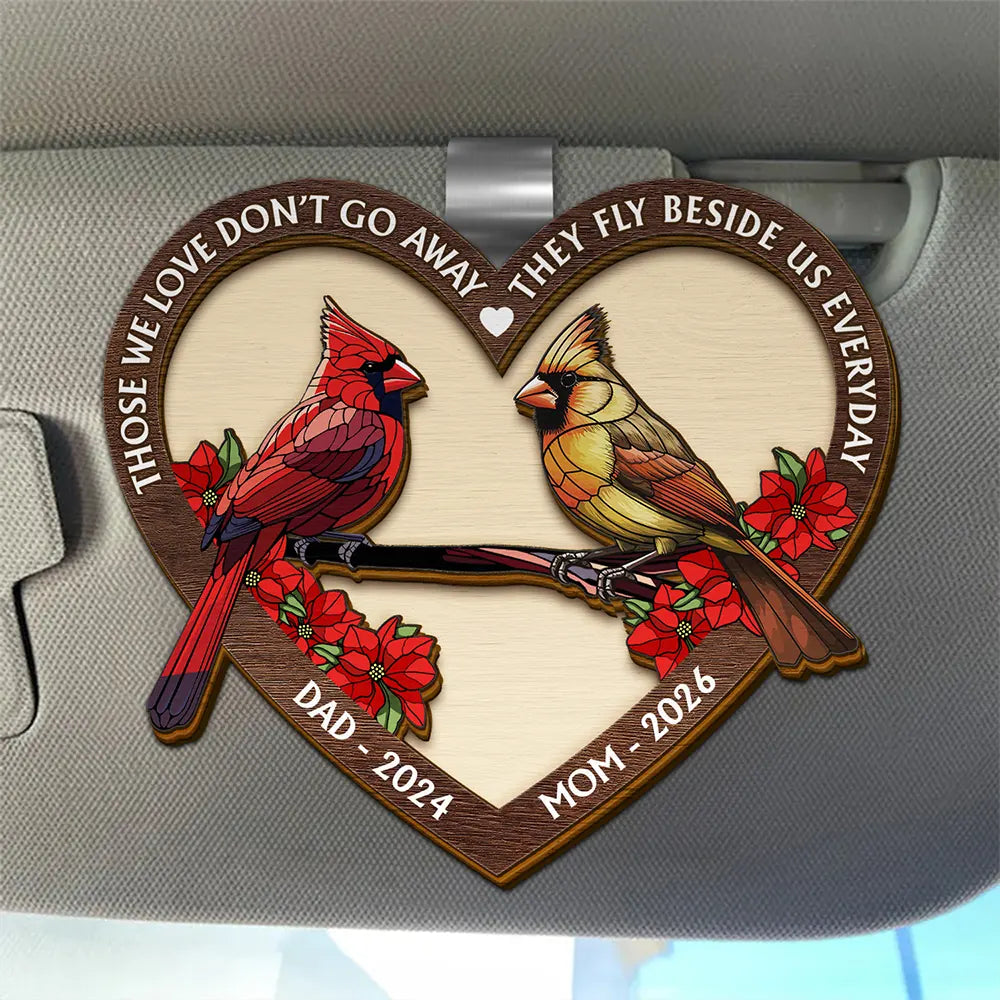 Those We Love Don't Go Away Memorial - Personalized Custom Shaped Car Visor Clip