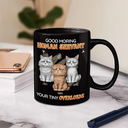 Cat Lovers, Pet Lovers, Playful, Vector - Tired Cat Your Tiny Overlord - Personalized Mug