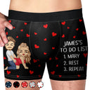 Gift For Couples,Old Couples,Gift For Husband,Gift For Wife,Gift For Boyfriend,Gift For Girlfriend,Love,Custom Photo - To Do List Romantic Couple - Personalized Men's Boxer Briefs