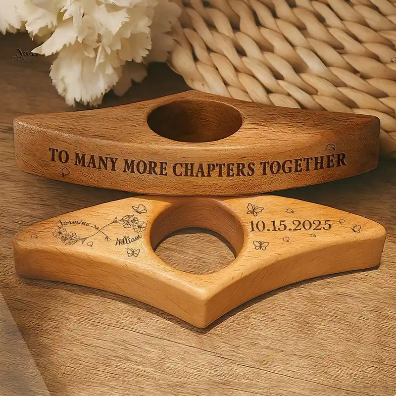 Gift For Couples,Gift For Husband,Gift For Wife,Gift For Boyfriend,Gift For Girlfriend,Reading,Happy - To Many More Chapter Together Couple Bookish Gift - Personalized Book Page Holder