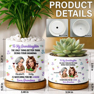 Mom - Daughters (Adult),Gift For Daughter,Love - To My Daughter Granddaughter - Personalized Ceramic Plant Pot