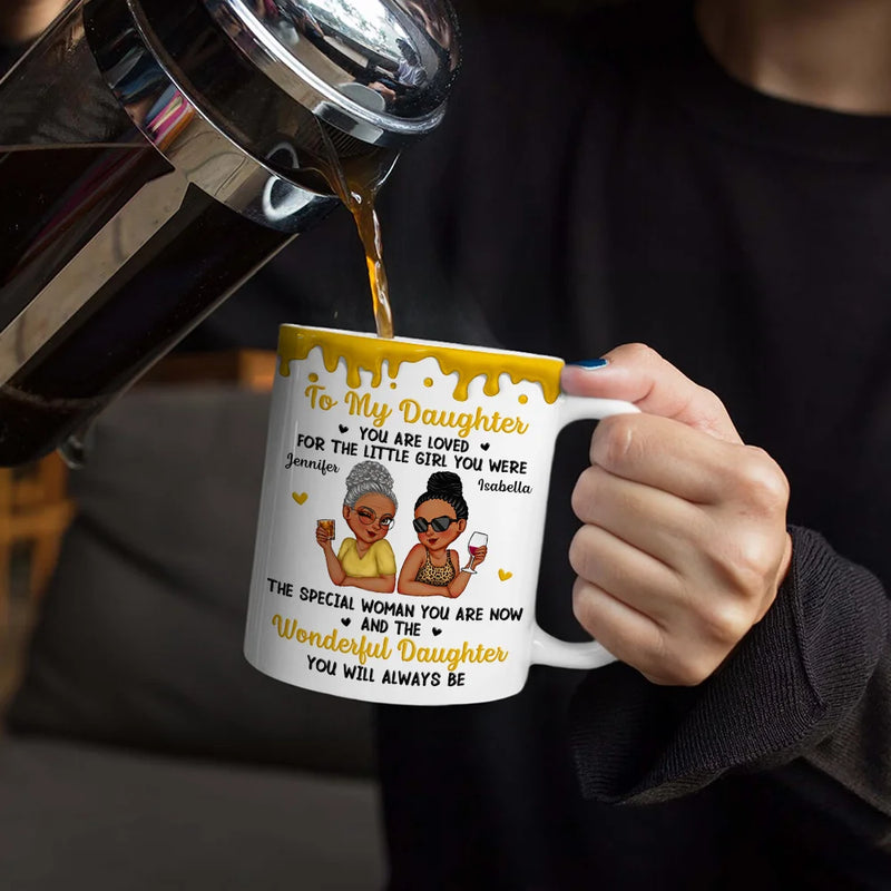 Mom - Daughters (Adult),Mom - Sons,Happy - To My Daughter To My Son You Will Always Be - Personalized White Edge-to-Edge Mug
