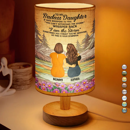 To My Daughter Whisper Back I Am The Storm - Personalized Fabric Lamp