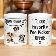 Dog Dad,Dog Mom,Dog Lovers - To My Favorite Poo Picker Upper Dog Dad Fun 3D Effect Dogs - Personalized Mug
