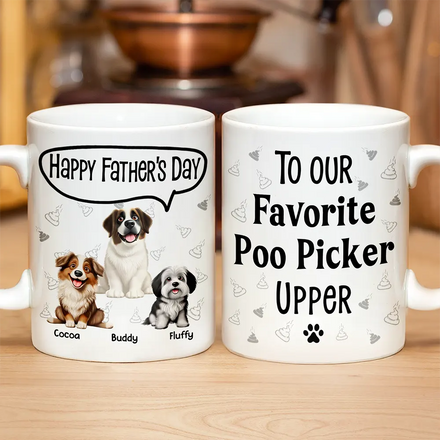 To My Favorite Poo Picker Upper Dog Dad Fun 3D Effect Dogs - Personalized Mug