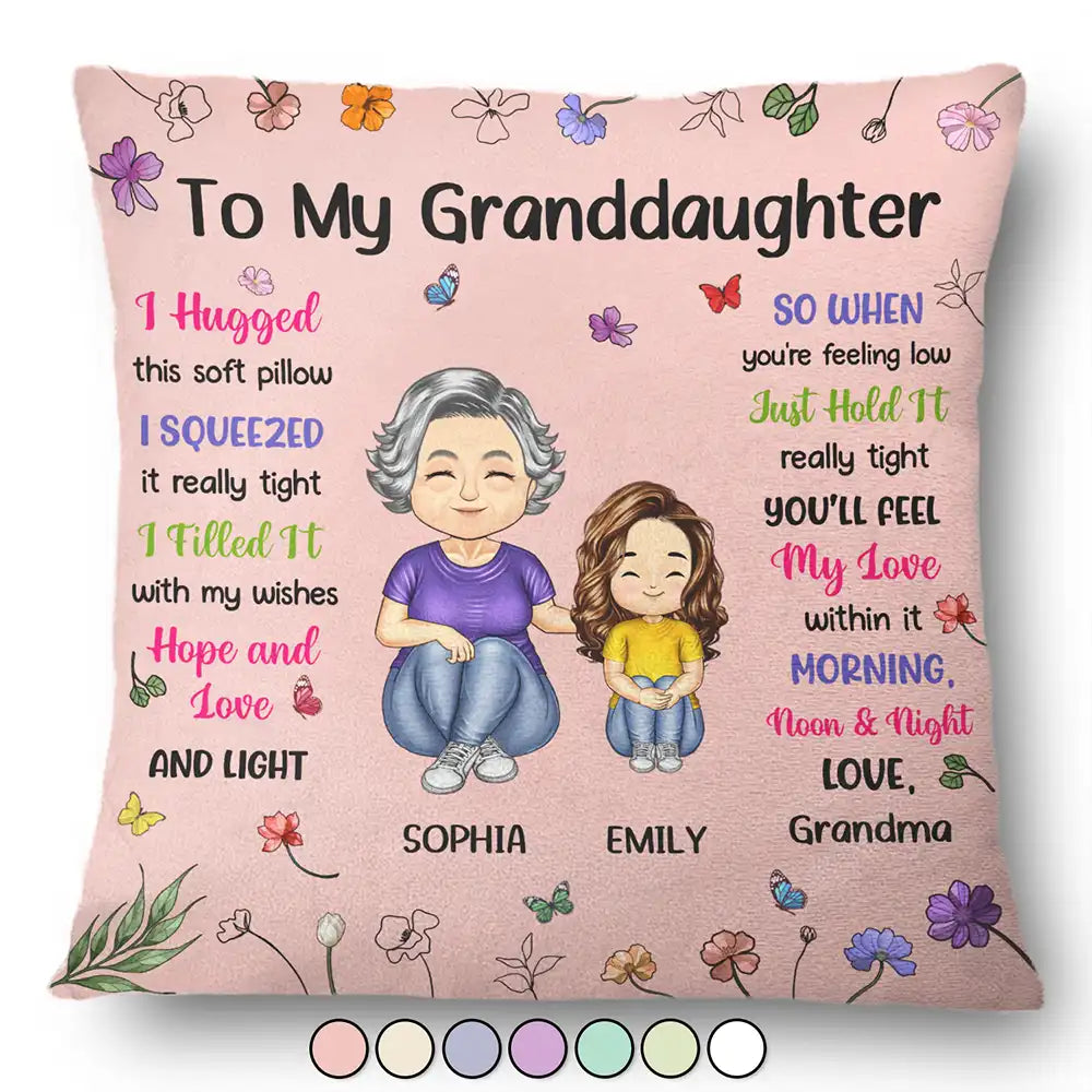 To My Granddaughter Grandma - Personalized Pillow