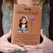 Christian,Gift For Sisters,Gift For Bestie - To My Sister In Christ - Personalized Leather Journal