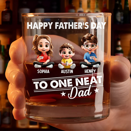 To The Neat Dad - Personalized Whiskey Glass