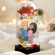 Gift For Couples,Gift For Wife,Gift For Girlfriend,LGBT,Love - Together And Forever Yours Hugging Couple - Personalized Everlasting Rose Dome Lamp