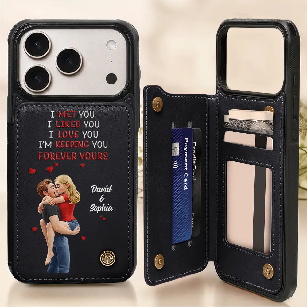 Together And Forever Yours - Personalized Leather Flip Wallet Phone Case