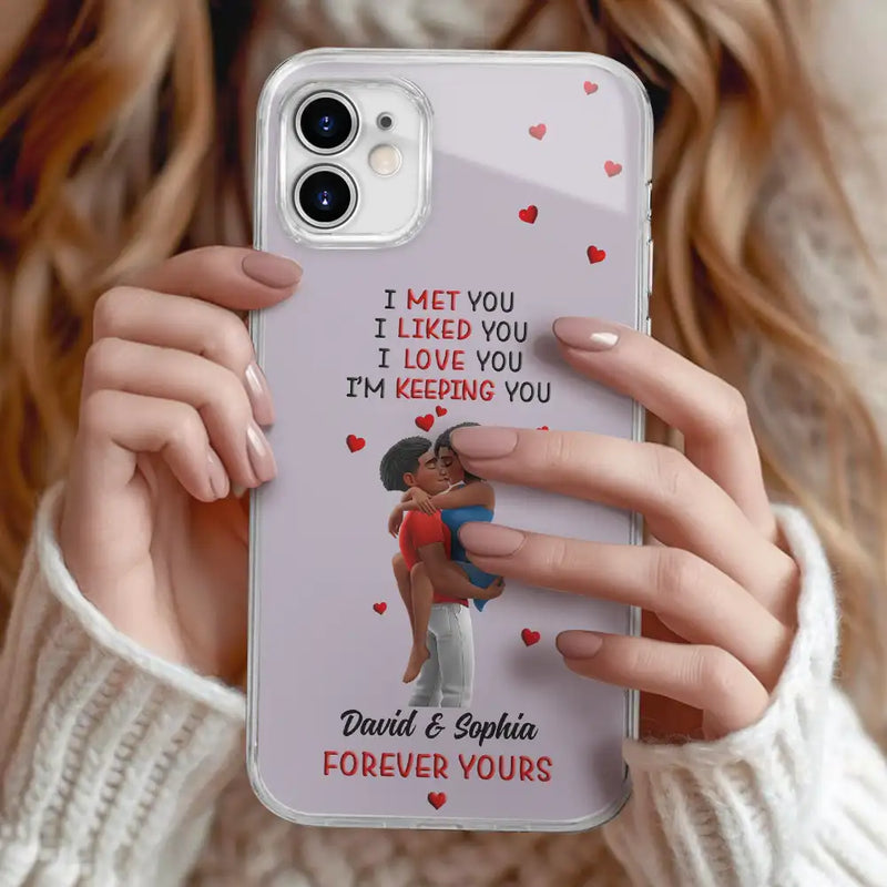 Gift For Couples, Gift For Husband, Gift For Wife, Gift For Girlfriend, LGBT, Love - Together And Forever Yours Kissing Couple - Personalized Clear Phone Case