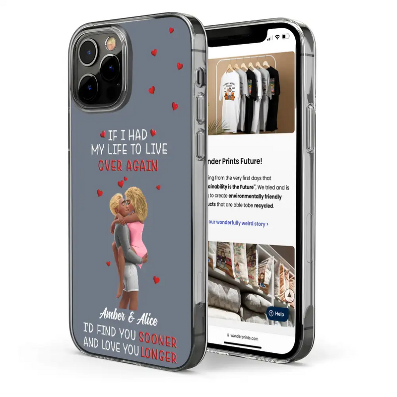 Gift For Couples, Gift For Husband, Gift For Wife, Gift For Girlfriend, LGBT, Love - Together And Forever Yours Kissing Couple - Personalized Clear Phone Case