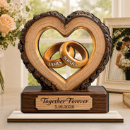 Gift For Couples, Wedding Anniversary, Romantic, Icon - Together Forever Couple Anniversary - Personalized Custom Shaped Wooden Plaque
