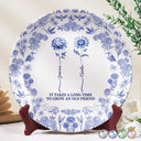 Gift For Yourself,Gift For Women,Gift For Bestie,Old Best friends,Love - Toile De Jouy Birth Flower Grow An Old Friend - Personalized Ceramic Plate