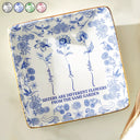 Gift For Sibling,Gift For Sisters,Love - Toile De Jouy Birth Flower Sisters From The Same Garden - Personalized Ring Dish