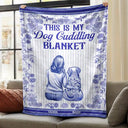 Dog Lovers,Dog Mom,Dog Dad,Pet Lovers,Pet Mom,Pet Dad,Love - Toile De Jouy Dog Cuddling Blanket - Personalized Fleece Blanket, Sherpa Blanket