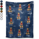 Dog Lovers,Dog Mom,Dog Dad,Pet Lovers,Pet Mom,Pet Dad,Love - Toile De Jouy Red Bow Dog - Personalized Fleece Blanket, Sherpa Blanket