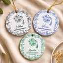 Gift For Children,Christmas,Proud,Graduation,Gift For Daughter,Custom Text - Toile Graduation Cap Congrats For Daughters Besties - Personalized Circle Ceramic Ornament