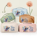 Gift For Yourself,Gift For Women,Cruising,Happy - Travel All My Cruise Crap - Personalized Leather Makeup Bag