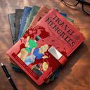 Gift For Couples,Old Couples,Gift For Husband,Gift For Wife,Gift For Boyfriend,Gift For Girlfriend,LGBT,Love,Travel - Travel Couple Our Adventure Book - Personalized Leather Notebook Set