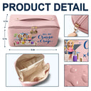 Gift For Bestie, Best friends' Hobby, Cruising, Beach, Summer, Happy - Traveling Girls Trip All My Cruise Crap Besties Cruising - Personalized Leather Makeup Bag