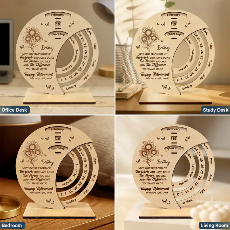 Gifts For Colleagues, Retirement, Happy - Truly Proud Of You Happy Retirement - Personalized Spinning Perpetual Desk Calendar