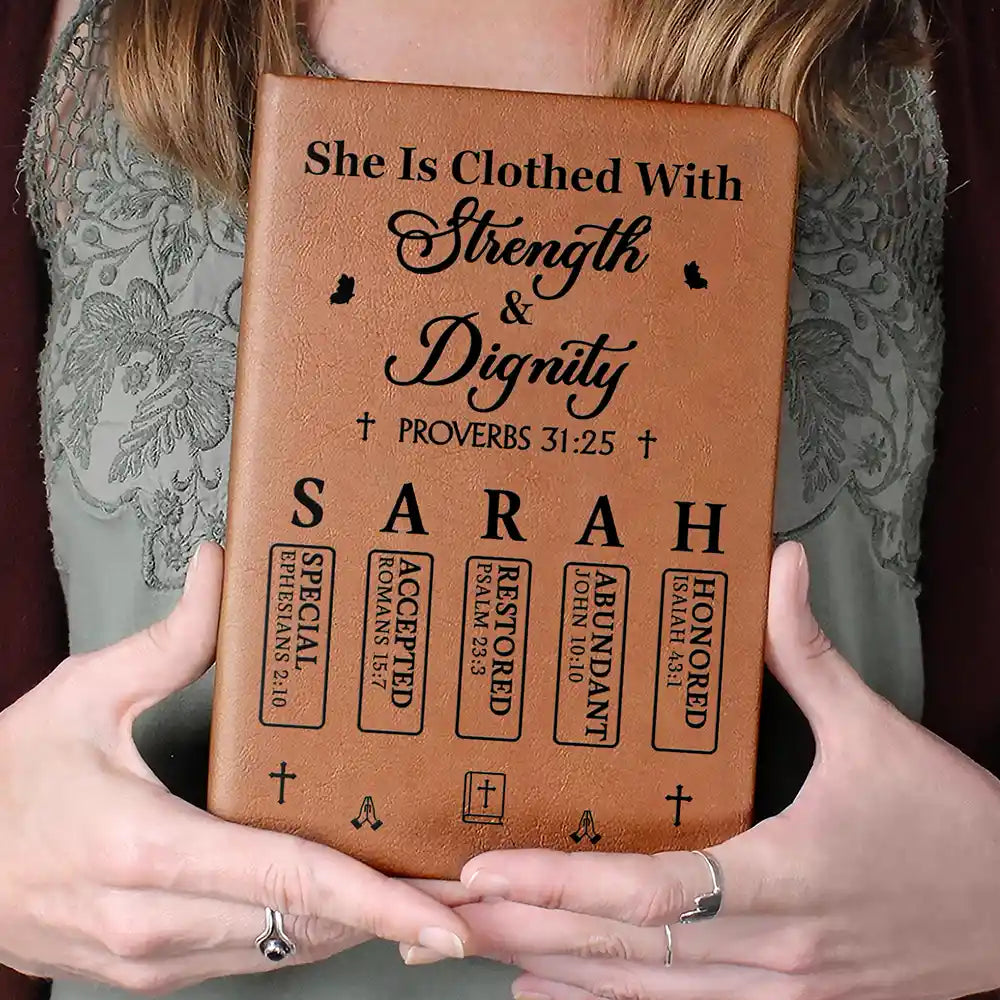 Christmas,Gift For Yourself,Christian - Trust In The Lord With All Your Heart - Personalized Leather Journal