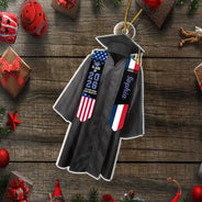 Christmas,Proud,Graduation,Gift For Kids,Icon -  Two Country Flags Graduation For Daughter Son - Personalized Custom Shaped Acrylic Ornament