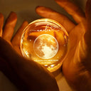 New Mom, New baby, New Dad, Happy - Moon Phase The Night You Were Born - Personalized Crystal Globe Lamp 