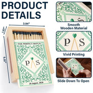 Gift For Couples,Old Couples,LGBT,Love - The Perfect Match - Personalized Wooden Matchbox