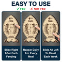 Cat Lovers,Cat Mom,Cat Couple,Cat Dad - Fish Bone Shaped Feeding And Medication Tracker - Personalized Wooden Pet Feeding Reminder