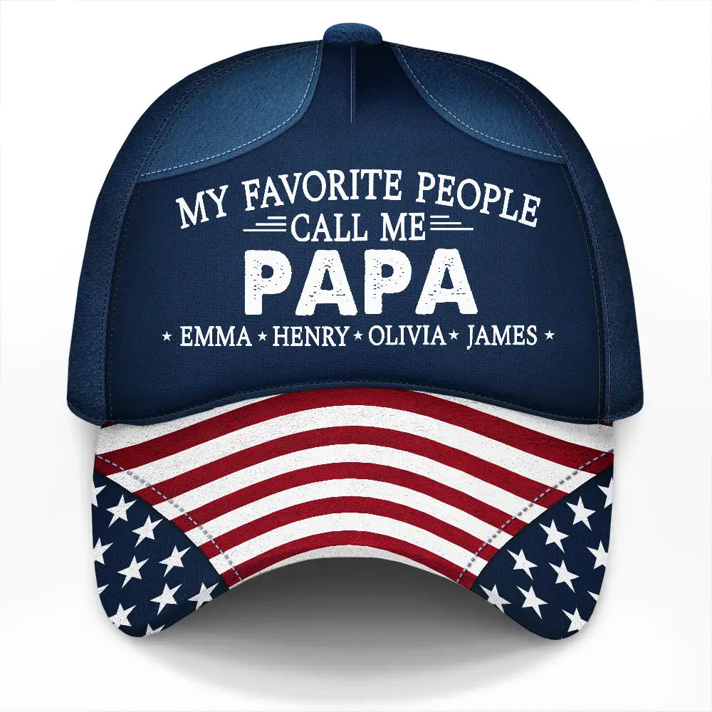 US Flag My Favorite People - Personalized Classic Cap