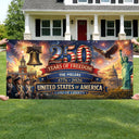 Family,Parents,Happy,America 250th - USA 250th Anniversary Land Of Liberty - Personalized Horizontal Banner