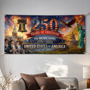 Family,Parents,Happy,America 250th - USA 250th Anniversary Land Of Liberty - Personalized Horizontal Banner