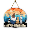 Dog Lovers ,Dog Mom, Dog Dad, Happy - Unbreakable Bond Dog Mom Dog Dad - Personalized Custom Shaped Wood Sign