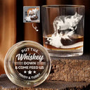 Pet Dad,Dog Dad,Cat Dad - Custom Photo Put The Drink Down And Come Feed Us Funny Pet Dad - Personalized Engraved Whiskey Glass