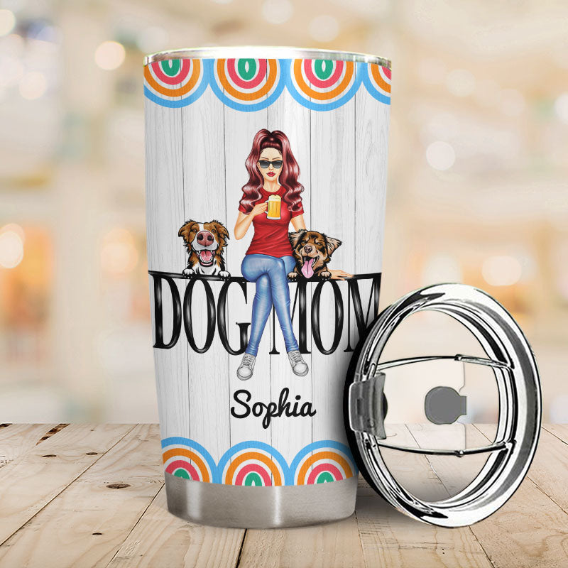 Dog Mom - Gift For Dog Lovers - Personalized Custom Tumbler