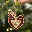 Deer Couple Live Here - Christmas Gift For Couple - Personalized Custom 2 Layered Wooden Ornament