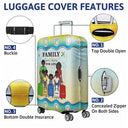 Travel Couple Family And So The Adventure Begins - Gift For Traveling Lovers - Personalized Custom Luggage Cover