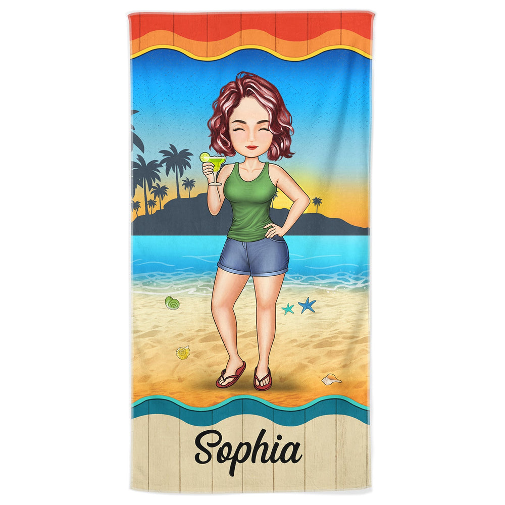 Traveling Beach Poolside Swimming Picnic Vacation - Birthday, Funny Gift For Her, Him, Besties, Family - Personalized Custom Beach Towel
