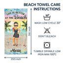 Just A Girl Who Loves Beaches Cartoon Swimming Picnic Vacation Traveling - Birthday, Funny Gift For Her, Him, Besties, Family - Personalized Custom Beach Towel