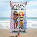 Husband & Wife Travel Partners For Life Traveling Beach Poolside Swimming Picnic Vacation - Birthday, Funny Gift For Her, Him, Couples, Family - Personalized Custom Beach Towel